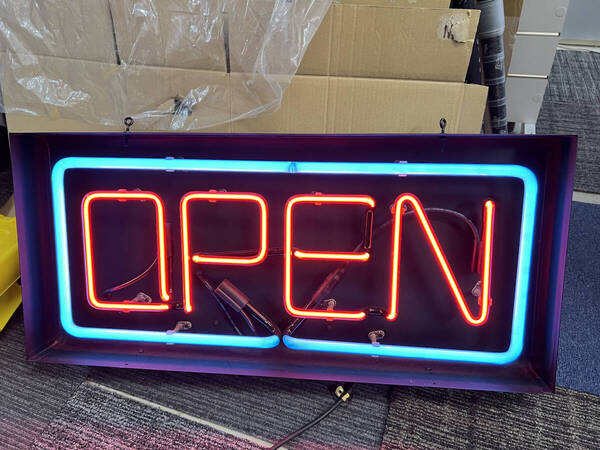 ネオン 看板 ビンテージ ボード OPEN 雑貨 ネオンサイン 75x34