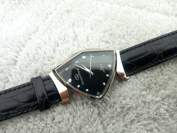 超美品 ORIENTSTAR オリエントスター 手巻き 三角時計 ベンチュラ風デザイン 純正革ベルト