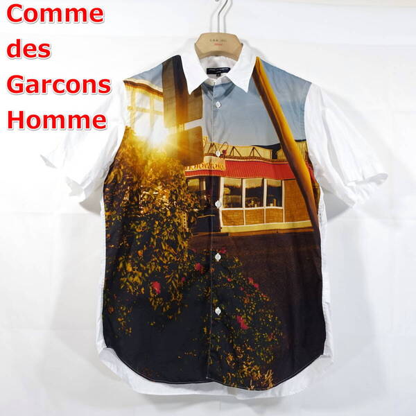 【良品】コムデギャルソンオム ダイナー画像転写 半袖シャツ COMME des GARCONS Homme サイズM