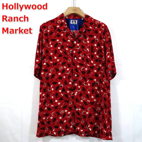 【古着】ハリウッドランチマーケット ミッキーコラボアロハ ヴィンテージ ハリラン HRM HOLLYWOOD RANCH MARKET サイズ3(L)