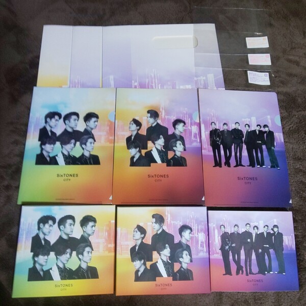 先着予約特典+3形態セット*初回盤 A B 通常盤 初回仕様 SixTONES CITY CD DVD アルバム*ペーパーバッグA B C クリアファイルA B C シティー