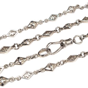 ローリーロドキン / Loree Rodkin ミックスダイヤモンド シェイプドクロスオープン ソリッドリンク ネックレスチェーン SILVER