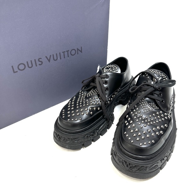 超希少◇Louis Vuitton ルイヴィトン LVバロックライン スタッズ アンクルブーツ レースアップ ローファー 2023年 メンズ 9