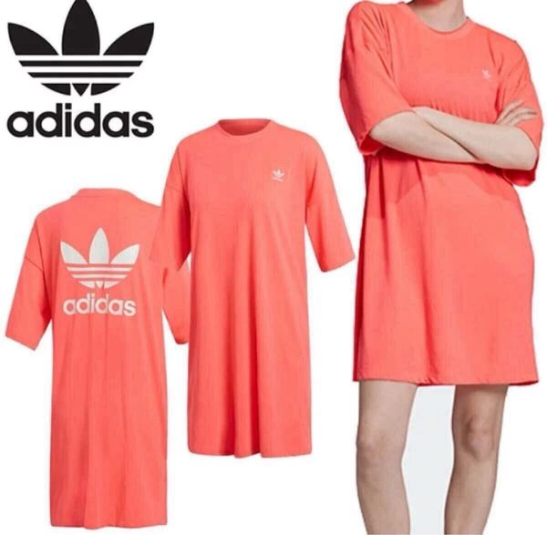 タグ付き アディダス adidas トレフォイルドレス アディダスオリジナルス OTサイズ XL ピンク