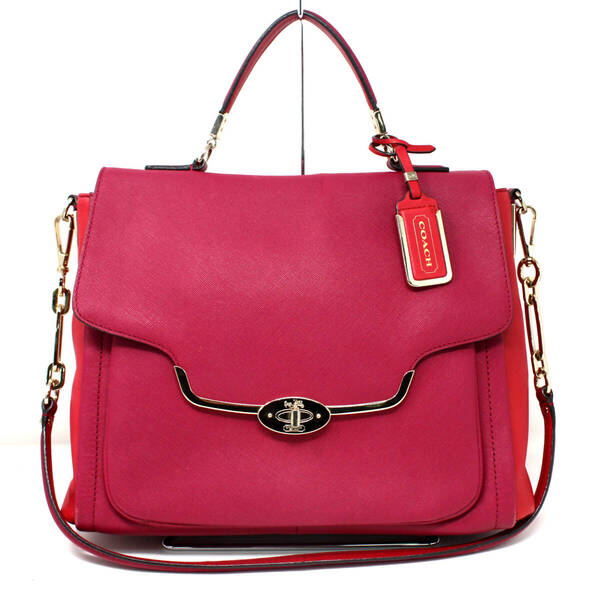 美品 COACH コーチ 25167 マディソン スペクテーター サフィアーノレザー サッチェル 2WAY ハンド ショルダーバッグ