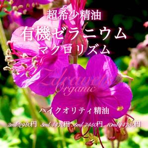 【超希少】有機ゼラニウムマクロリズム精油3ml