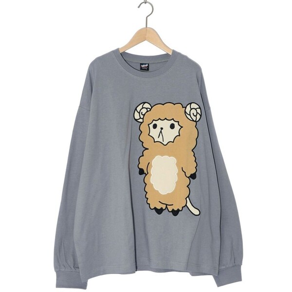 スカラー パリティ ScoLar ひつじ ネコ もひもふアップリケ 刺繍 長袖 Tシャツ 新品 未使用 ユニセックス 男女兼用 ゆったり ヒツジ