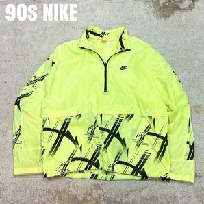 90s NIKE ナイキ 銀タグ ネオンカラー アノラック プルオーバー