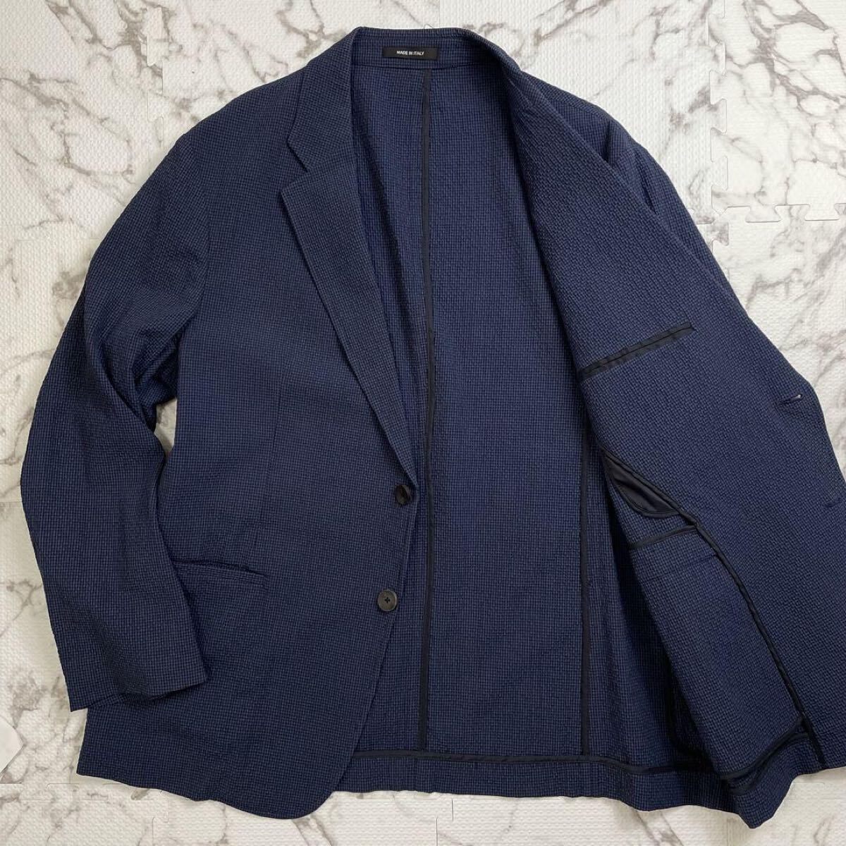 GIORGIO ARMANI ストライプ テーラードジャケット ネイビー Yahoo!オークション -「テーラードジャケット メンズ giorgio
