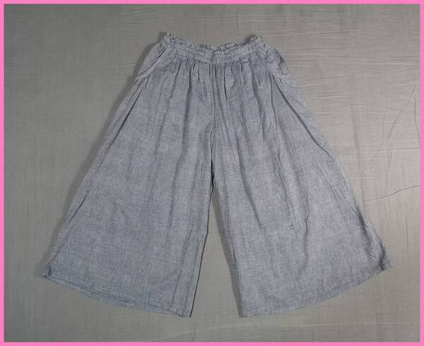 BOTS‐272☆春夏☆新品☆送料込み☆即決☆ナチュラル系☆薄手のインド綿☆パンツ☆Mサイズ☆ブルー系☆ダンガリー生地☆裏地有り
