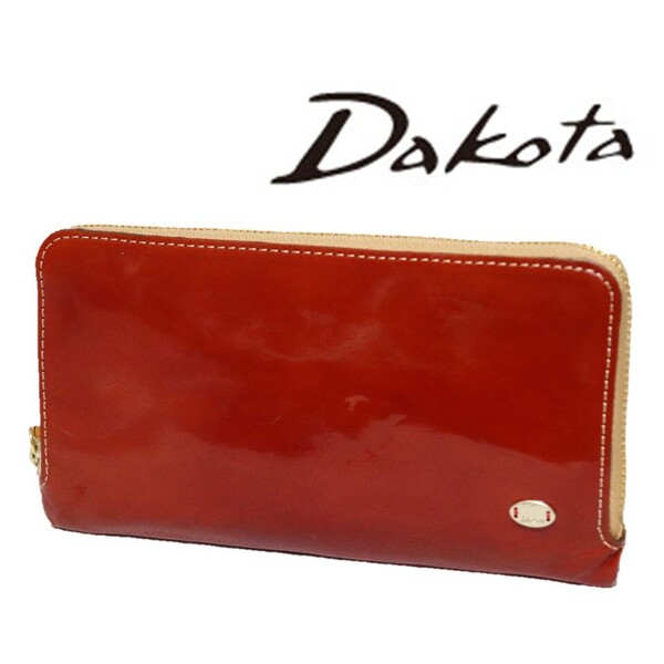 《Dakota ダコタ》箱付新品【グロッソ】 イタリア製エナメルレザー ラウンドファスナー式長財布 ウォレット S1574