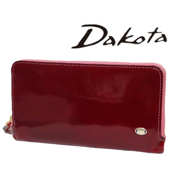 《Dakota ダコタ》箱付新品【グロッソ】 イタリア製エナメルレザー ラウンドファスナー式長財布 ウォレット S1576