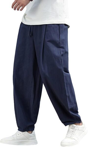 ロングパンツ メンズ 春 9分丈 サルエルパンツ 2XL