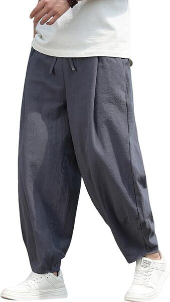 ロングパンツ メンズ 春 9分丈 サルエルパンツ 2XL