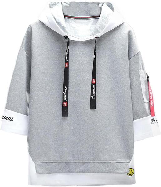 パーカー メンズ 半袖 薄手 tシャツ M