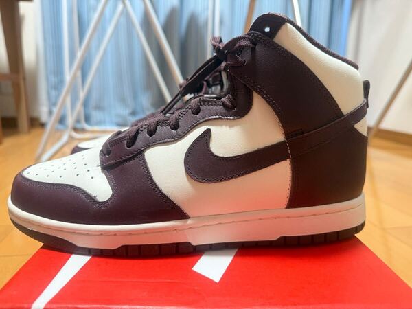 送料無料 新品未使用 Nike Women's Dunk High Burgundy Crush ナイキ DUNKハイ ウィメンズスニーカー 27cm 海外正規品