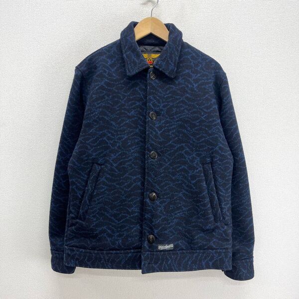 CALEE キャリー DOUBLE JACQUARD WAVE PATTERN SPORTS JACKET ダブルジャガード スポーツジャケット 中綿 ウール 総柄 M 10125699
