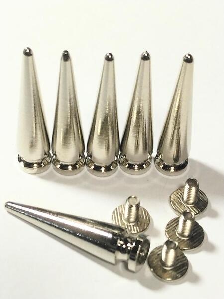 数量限定セール!レザークラフト・鋲・Punk・ハンドメイド 鋲7×30ミリ 銀 50個