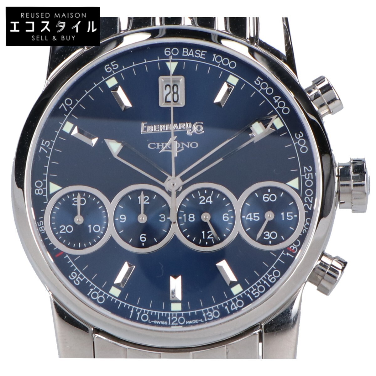 未使用 純正 EBERHARD エベラール クロノ4 クロコ カイマン