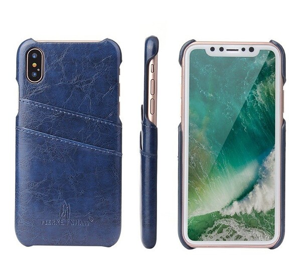 iphone XS レザーケース アイフォン x ケース iphone x/xs ケース カード収納 ブルー