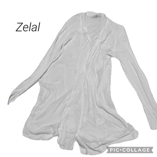 ⑰Zelal 白カーディガン 上着 薄手 長袖 紫外線対策 レディース ロング