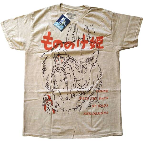 もののけ姫 Tシャツ 小さめのXLサイズ スタジオジブリ 映画T ムービーT アニメT 海外オフィシャル
