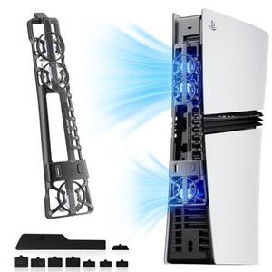 PS5 pro用 冷却ファンDUXICEPIN PS5スリム用 冷却ファン【新型PS5 Pro/PS5 slim対応 】3段階風速調整・LEDライト搭載・USB 2.0付き・低騒音