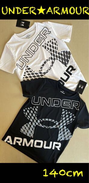 新品タグ付 140㎝アンダーアーマーUNDERARMOUR Tシャツ2枚組 ホワイト×ブラック