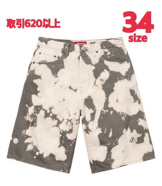 Supreme 2025SS Baggy Denim Short Bleached 34 Lサイズ シュプリーム バギー デニム ショーツ ブリーチ LARGE ハーフパンツ