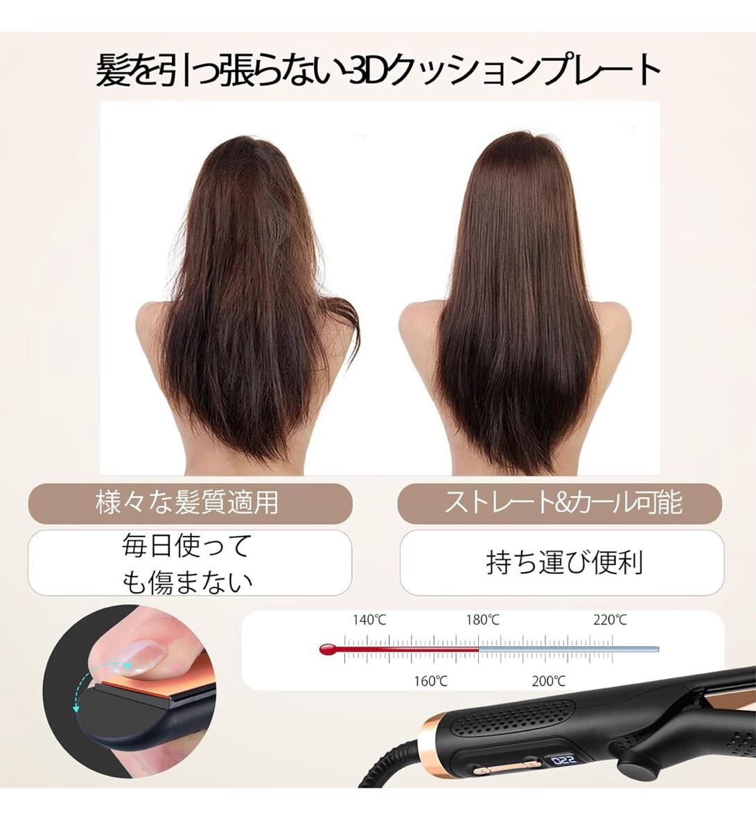 ストレートヘアアイロン AIVIL アイビル ファイテン PLストレートアイロン|22mm 36mm
