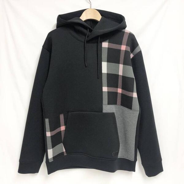 ○★新品未使用 BLACK LABEL CRESTBRIDGE(ブラックレーベル・クレストブリッジ) チェックパッチワークフーディー M ブラック★○