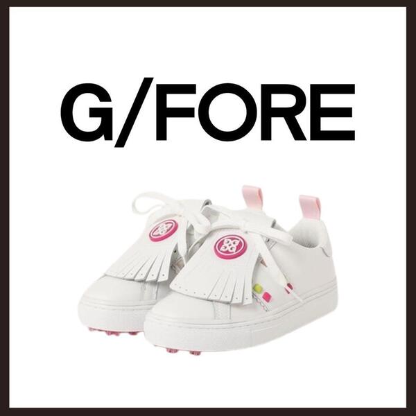 ○★新品 未使用 G/FORE キルティ デューフ キルトスタッズゴルフシューズ ホワイト 23cm(ジーフォア)○●