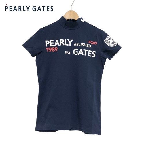 ○★新品未使用 PEARLY GATES(パーリーゲイツ) モックネックTシャツ 0 ネイビー★○