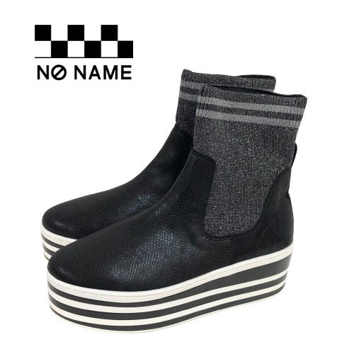 ○★新品未使用 NO NAME (ノーネーム) ソックス型スニーカー ブラック 24.5cm★○