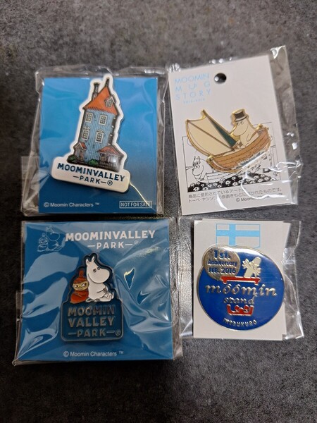 ムーミン ピンバッジ ピンバッチ ピンズ 未使用 4個セット ニョロニョロ MOOMIN