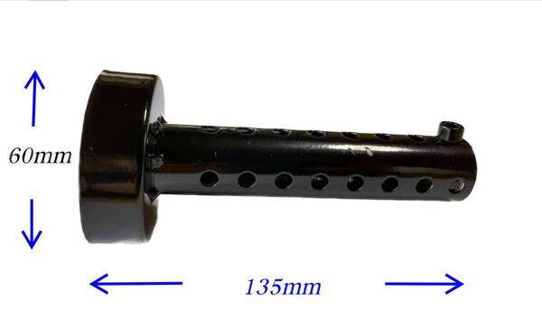 バッフル バイクマフラー 消音器 1本 黒 (ブラック/ロング/60mm/1本) インナー サイレンサー 取付部直径60mm 六角レンチ付き