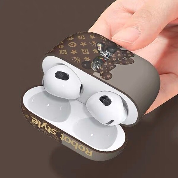 AirPods 第三世代ケース エアーポッズ 第三 シリコン製 クマ柄保護ケース イヤホンケース 超軽量 新品 ブラウン