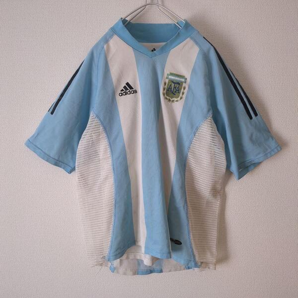 00s アルゼンチン代表 ゲームシャツ ユニフォーム アディダス adidas サッカー Oサイズ 古着
