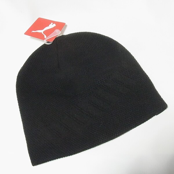 PUMA プーマ 新品 No1 ロゴ ビーニー 黒 ブラック◎ニット帽 ニットキャップ BEANIE ワッチキャップ◎シンプル 送料無料