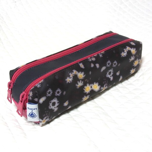 Tann’s × プチバトー petit bateau ペンケース 筆箱 ダブルポケット 子どもから大人でも◎花柄 総柄 美品 使用わずか 送料無料