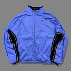 90s NIKE Andre Agassi ナイキ アガシ ナイロンジャケット メッシュ 切り替え 異素材 ツートン パープル 紫 テニス ジップアップ ブルゾン