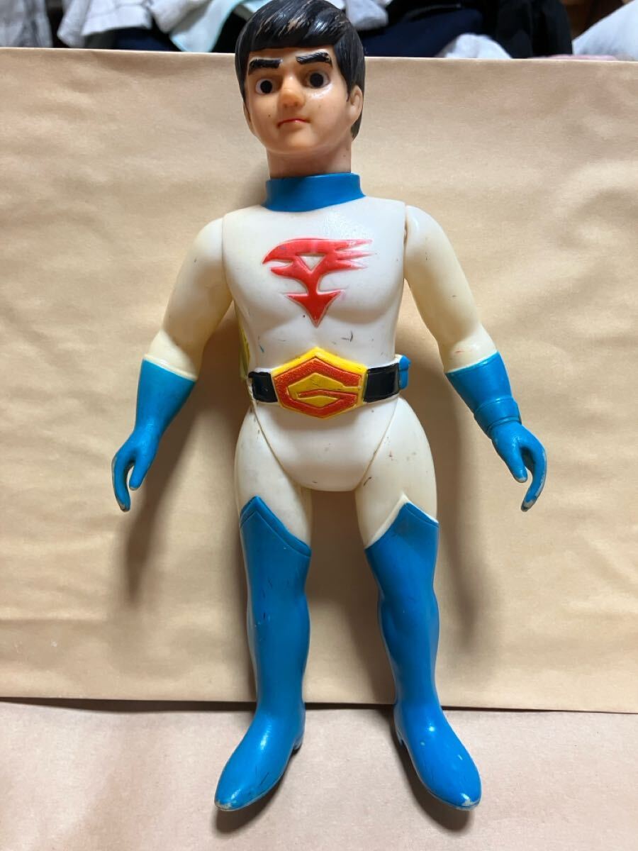 当時物 科学忍者隊ガッチャマン 大鷲の健 ソフビ 中嶋製作所 面