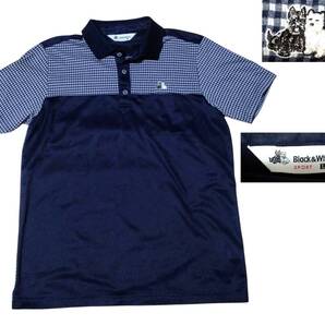 【送料無料】【即決/日本製】 ★Black&White ブラック&ホワイト/半袖シャツ ポロシャツ/ゴルフウェア ゴルフシャツ/Lサイズ/