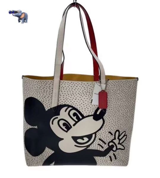 COACH ディズニー ハイライン・トートバッグ ホワイト コーチ ミッキーマウス コラボ 肩掛け