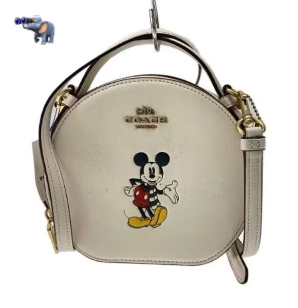 COACH Disney ショルダーバッグ コーチ スヌーピー コラボ 2WAY レディース ホワイト ハンドバッグ