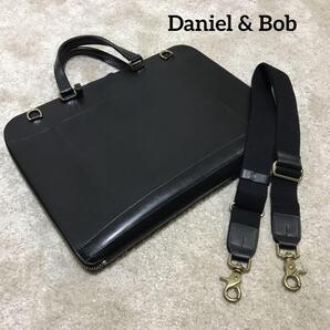 【 Daniel & Bob 】レザーブリーフケース 黒 ブラック PCケース クラッチバッグ