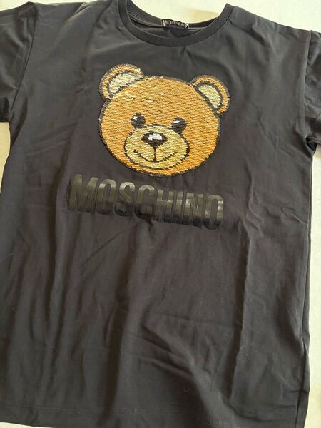 美品◎ MOSCHINO TEEN モスキーノ テディベア Tシャツ/ スパンコール bear 大人もOK