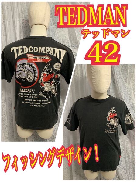 TEDMAN テッドマン 半袖 Tシャツ 釣り ブラックバス ルアー サイズ42
