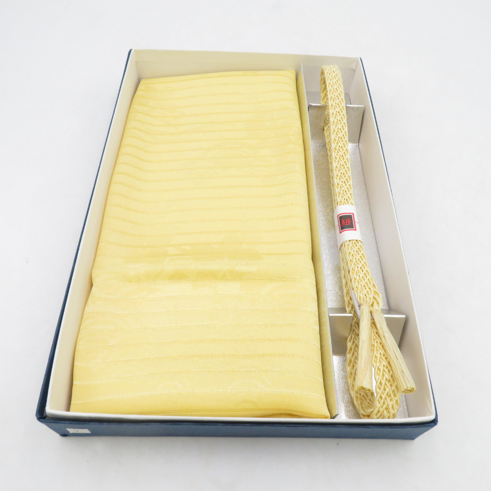 絹100% 正絹 ちりめん 帯揚げ 黄色 イエロー wc15 | 和装 -綾-