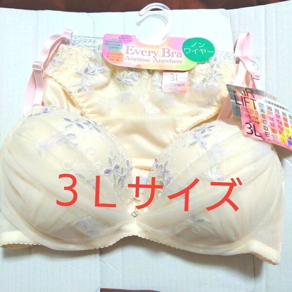 ①ブラ&ショーツ 3Lサイズ ノンワイヤー 該当サイズ C85 D80 D85 E80
